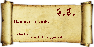 Havasi Bianka névjegykártya